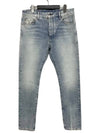 Logo Printed Straight Leg Jeans Blue - PALM ANGELS - BALAAN 3