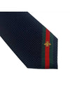 Web Bee Detail Silk Tie Navy - GUCCI - 4