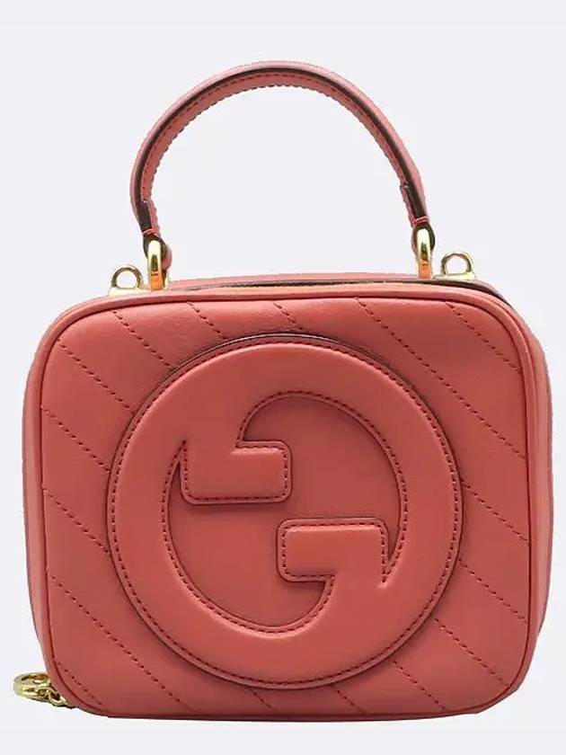 744434 Pink leather blondie top handle tote bag shoulder strap 2WAY - GUCCI - BALAAN 2