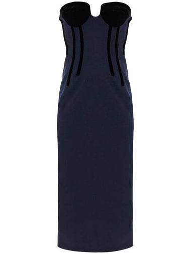 velvet detailed bustier dress with nine - MAX MARA SPORTMAX - BALAAN 1