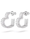 Matrix Heart Small Hoop Earrings Silver - SWAROVSKI - BALAAN 3