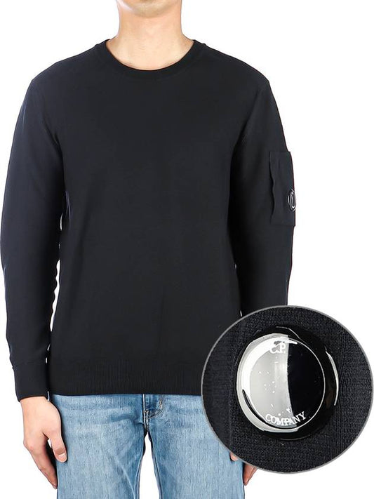 Sea Island Crew Neck Knit Top Navy - CP COMPANY - BALAAN 2