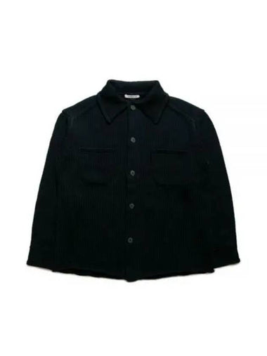 24 COTTON LILY YARN KNIT BLOUSON DARK NAVY A24SB01CL - AURALEE - BALAAN 1