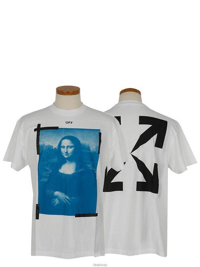 Mona Lisa Print Round Short Sleeve T-Shirt White - OFF WHITE - BALAAN 2