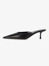 Women's Barbara Smooth Leather Mules Black - SAINT LAURENT - BALAAN 2