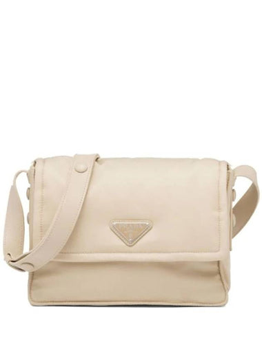 Small Padded Re-Nylon Shoulder Bag Desert Beige - PRADA - BALAAN 1