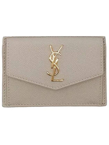 Uptown Gold Card Holder Vintage Blanc - SAINT LAURENT - BALAAN.