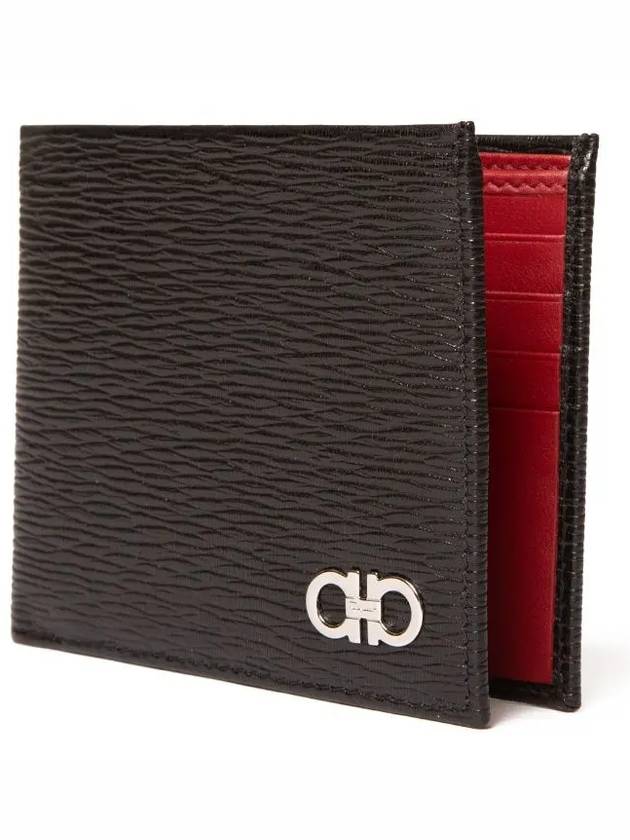 Ferragamo Gancini silver logo bifold wallet black 685956 - SALVATORE FERRAGAMO - BALAAN 8