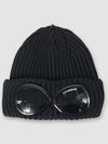 Extra Fine Merino Wool Goggle Beanie Black - CP COMPANY - BALAAN 2