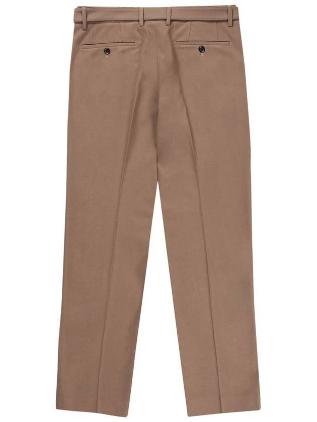 Men's Belted Two Tuck Tapered Slacks Beige - SOLEW - BALAAN 3