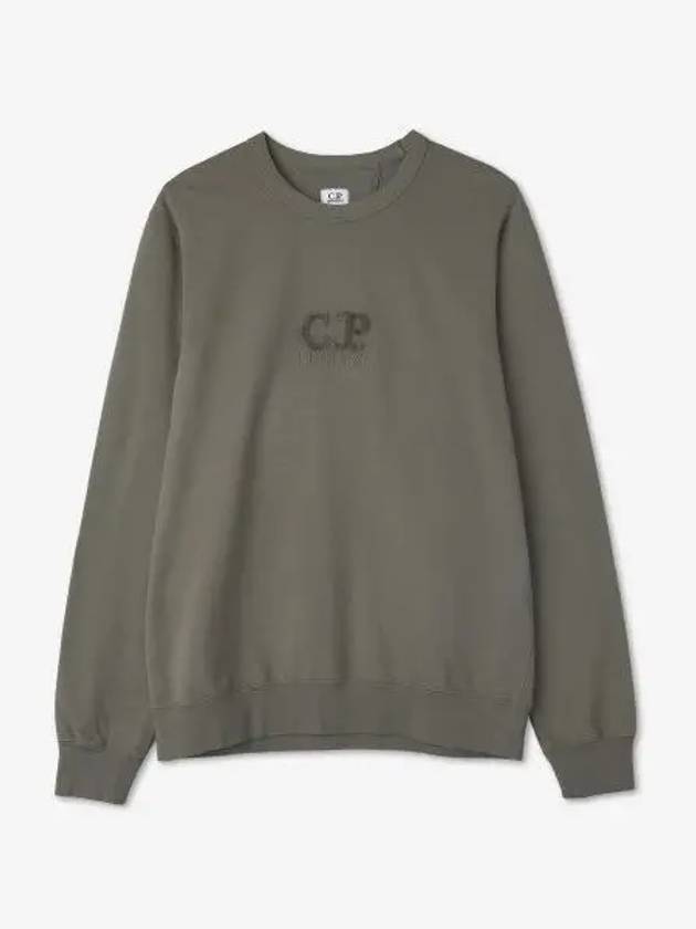 Men's Logo Light Fleece Sweatshirt Khaki - CP COMPANY - BALAAN 2