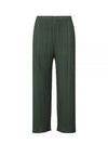 Pleated Straight Pants Green - ISSEY MIYAKE - BALAAN 2