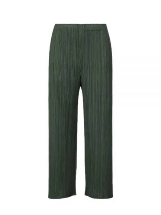 Pleated Straight Pants Green - ISSEY MIYAKE - BALAAN 2