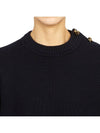 Knot Button Wool Knit Top Abyss - BOTTEGA VENETA - BALAAN 7