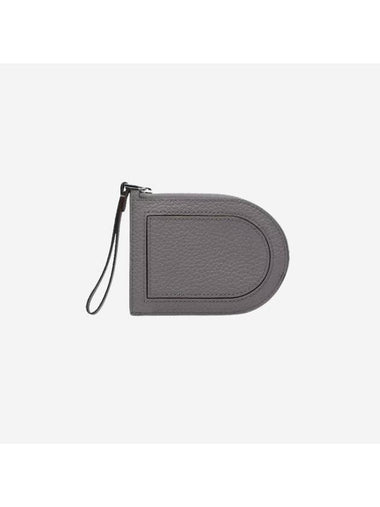 Pin D Taurillon Soft Grain Leather Card Wallet Stone - DELVAUX - BALAAN 1