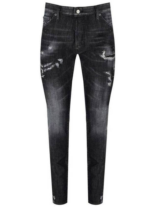 24 ss Stretch Cotton Jeans WITH Leaf Effect Paint STAINS S74LB1480S30357900 B0650979919 - DSQUARED2 - BALAAN 2