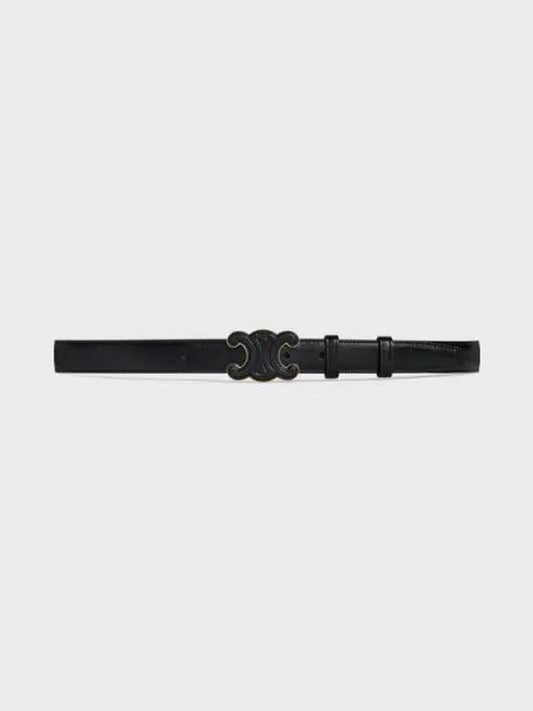 Cuir Triomphe Smooth Calfskin Medium Belt Black - CELINE - BALAAN 2