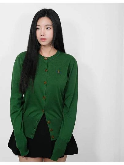 Bea Embroid Logo Cotton Cardigan Green - VIVIENNE WESTWOOD - BALAAN 2