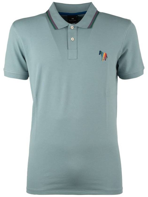 Paul Smith Light Blue Stretch Cotton Polo Shirt - PAUL SMITH - BALAAN 1