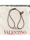 Silver V Logo Signature Bracelet Brown - VALENTINO - BALAAN 4