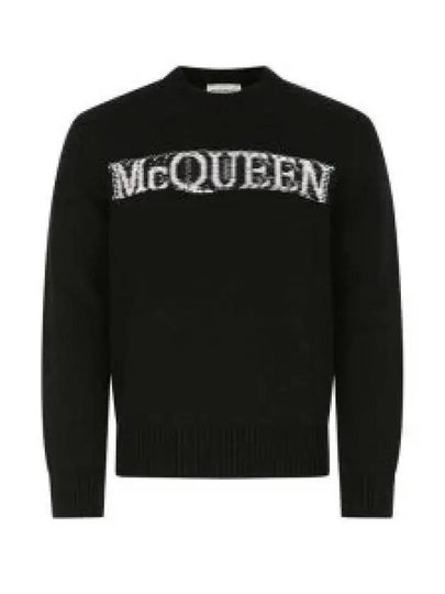 Logo Intarsia Knit Top Black - ALEXANDER MCQUEEN - BALAAN 2