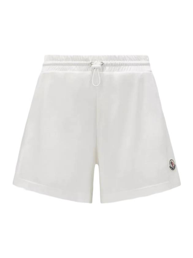 Logo Patch Cotton Jersey Shorts White - MONCLER - BALAAN 1