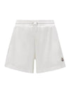 Logo Patch Cotton Jersey Shorts White - MONCLER - BALAAN 1