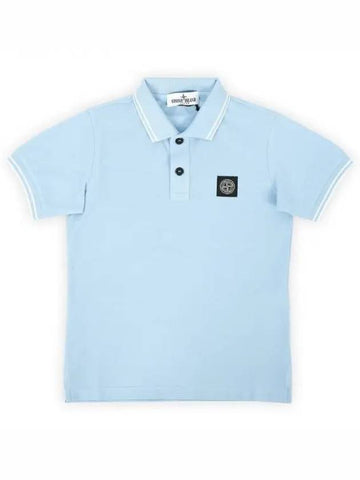 Stone Kids Logo Patch PK Short Sleeve Light Blue 801621348 V0040 10 12A 271338 1053825 - STONE ISLAND - BALAAN 1