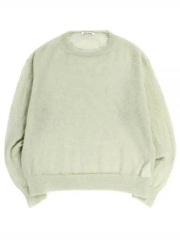 24 KID MOHAIR SHEER KNIT PO DARK LIGHTGREEN A24SP02FG pullover - AURALEE - BALAAN 1