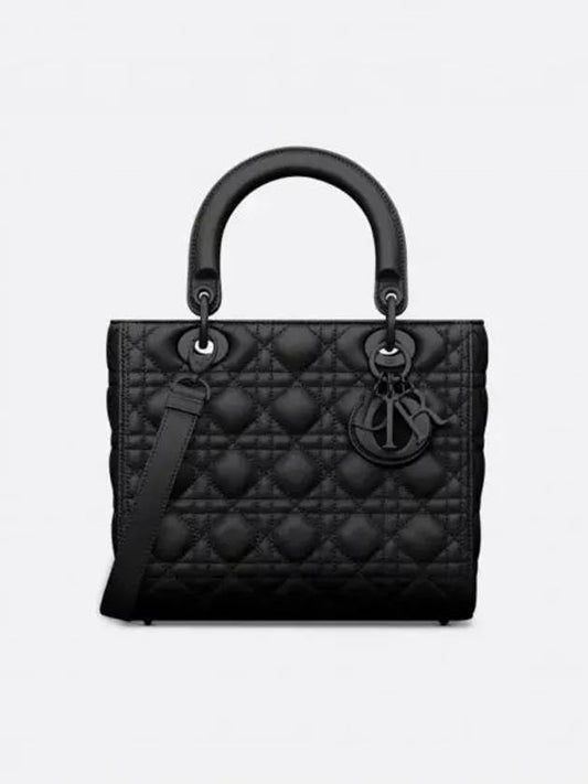 Lady Ultra Matte Cannage Medium Calfskin Tote Bag Black - DIOR - BALAAN 2