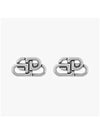 BB Logo Stud Earrings Silver - BALENCIAGA - BALAAN 3