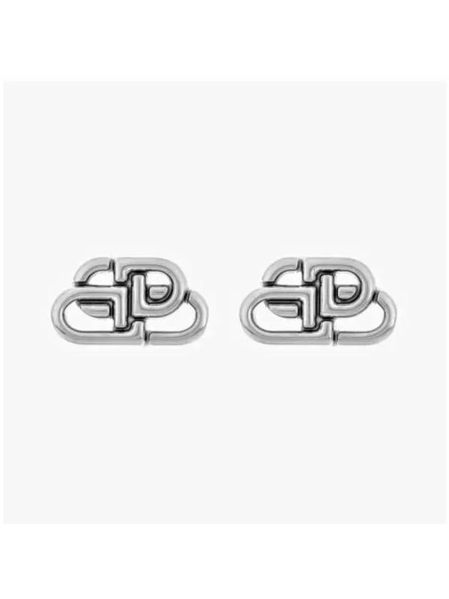 BB Logo Stud Earrings Silver - BALENCIAGA - BALAAN 3