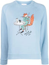 Oly Coffee Fox Printing Sweatshirt Baby Blue - MAISON KITSUNE - BALAAN 2