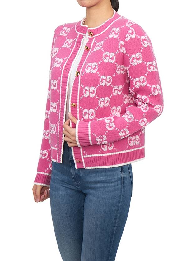 GG Boucle Jacquard Cardigan Pink - GUCCI - BALAAN 6