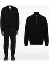 Logo Half Zipper Sweatshirt Black - STONE ISLAND - BALAAN 2