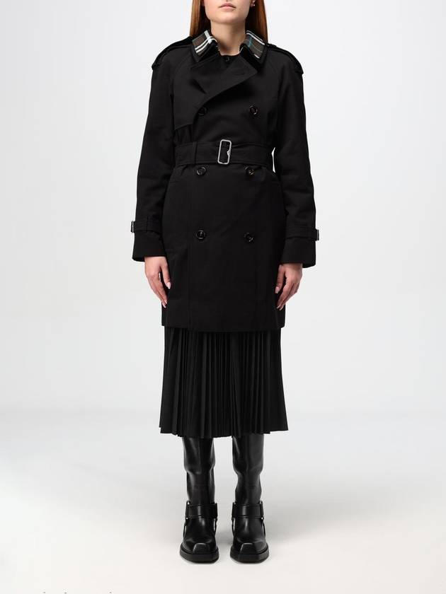 Double Breasted Short Trench Coat Black - BURBERRY - BALAAN 2