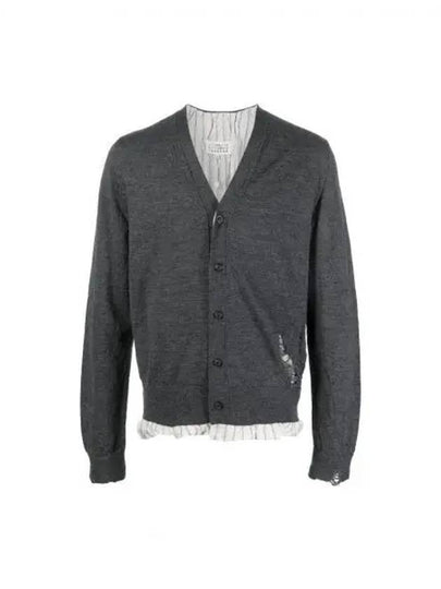 Men's Distressed Cardigan Dark Grey - MAISON MARGIELA - BALAAN 2