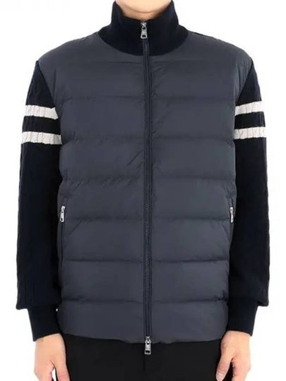 Padded Wool Zip-Up Cardigan Navy - MONCLER - BALAAN 2