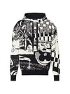 Parisian Collage Jacquard Hoodie Dark Anthracite - LOUIS VUITTON - BALAAN 2