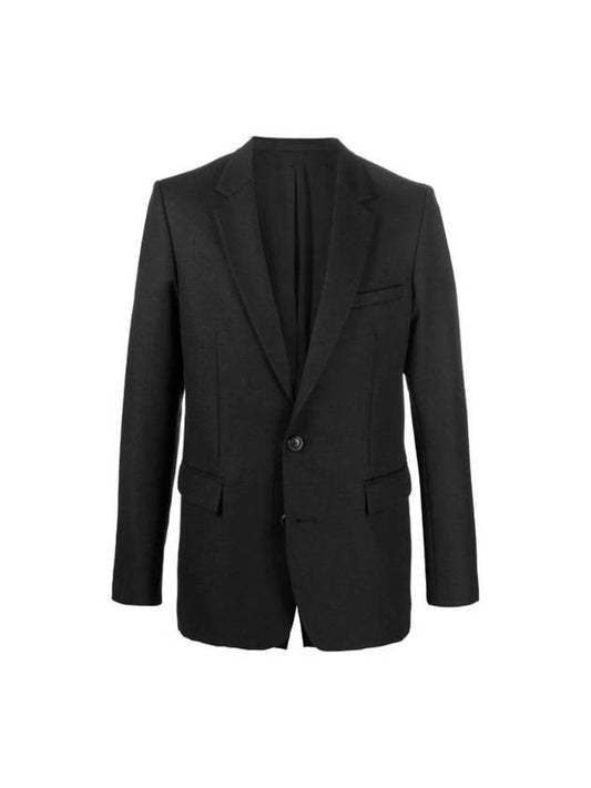 Men's Two Button Virgin Wool Blazer Jacket Black - AMI - BALAAN 1