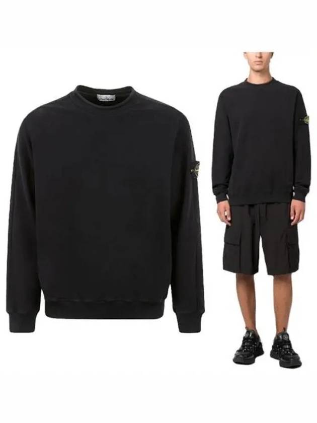 Stretch Cotton Fleece Mock Turtleneck Sweatshirt Black - STONE ISLAND - BALAAN 2