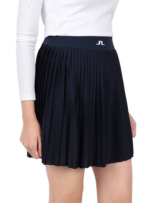 Women's Binx Pleated Skirt Navy - J.LINDEBERG - BALAAN 4