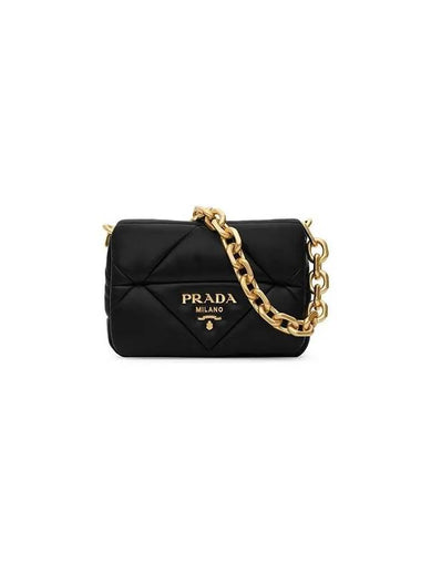 1BD292 2DMO F0002 System Nappa Padded Patchwork Triangle Logo Chain Shoulder Bag - PRADA - BALAAN 1