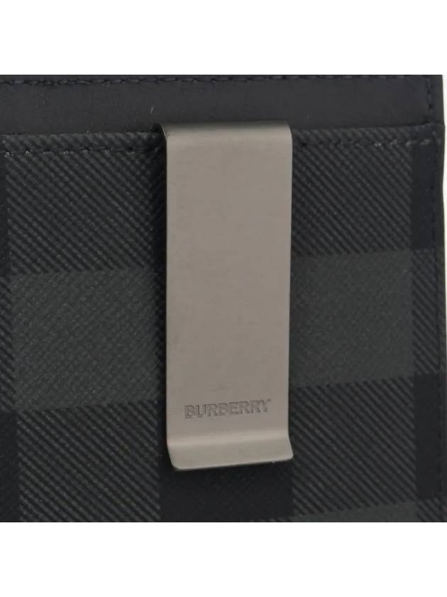 Check Money Clip Card Wallet Grey - BURBERRY - BALAAN 3