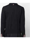 Men's Jersey Stitch V-Neck Cardigan Navy - THOM BROWNE - BALAAN 4