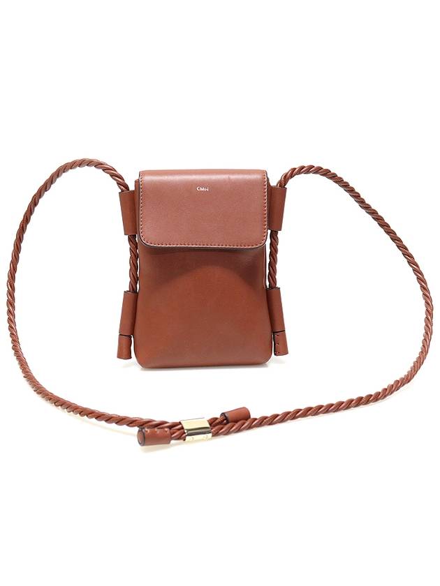 CHC22SP601G4727S Sepia Brown Calfskin Key Flap Phone Pouch Cross Bag - CHLOE - BALAAN 1