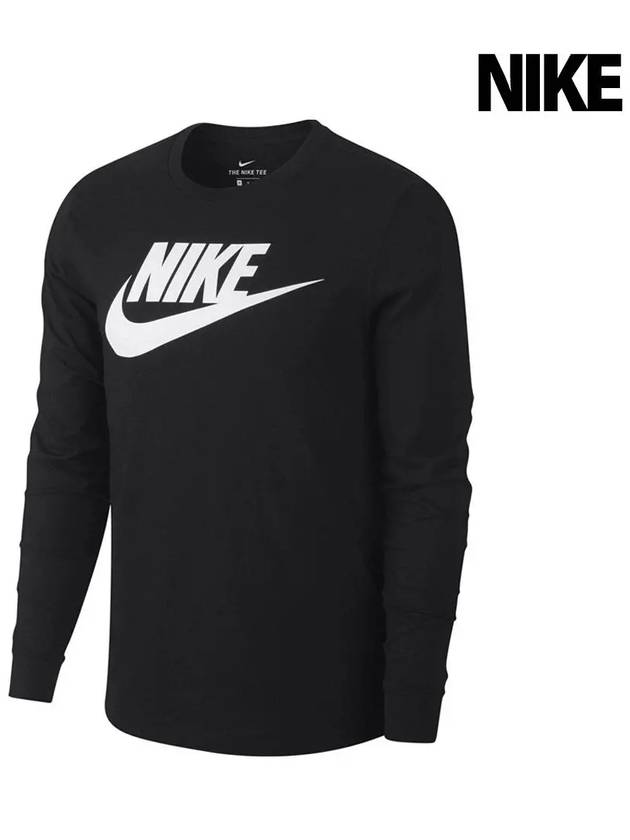 Sportswear Icon Futura Long Sleeve T-Shirt Black - NIKE - BALAAN 2