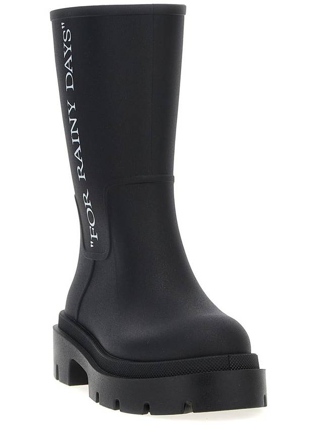 slogan print rain boots black - OFF WHITE - BALAAN 3