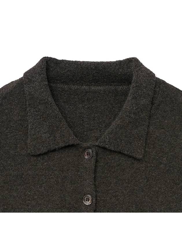 Wool blend knit shirt cardigan brown - NOIRER - BALAAN 4