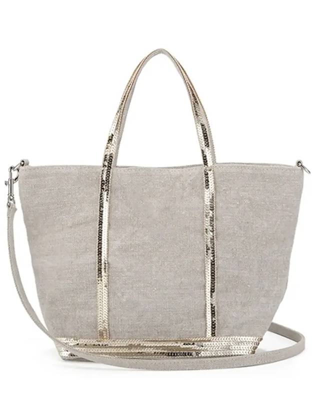 Women's Cabas Small Linen Tote Bag Sable - VANESSA BRUNO - BALAAN 6